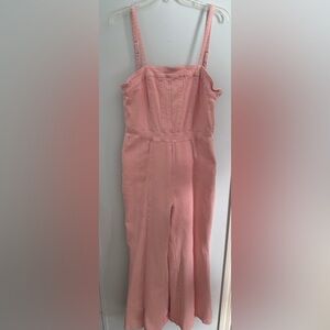Pink Strapless Jumpsuit